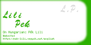 lili pek business card